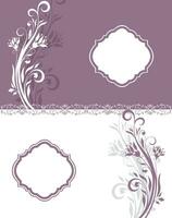 púrpura y blanco floral invitación tarjeta vector
