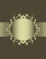 Ornate vintage frame on damask background vector