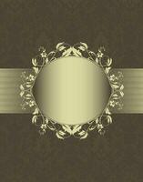 Ornate vintage frame on damask background vector