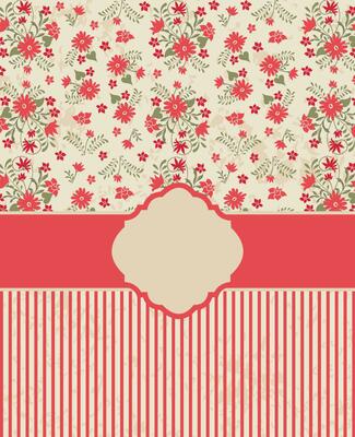Vintage invitation card with ornate elegant retro abstract floral design