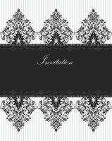 Vintage invitation card with ornate elegant retro abstract floral design vector