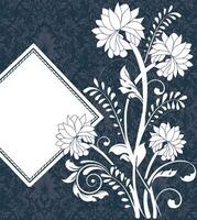 Vintage invitation card with ornate elegant retro abstract floral design vector