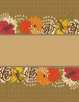 tarjeta de invitación vintage con diseño floral abstracto retro elegante adornado vector