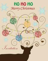 Clásico Navidad tarjeta con florido elegante retro resumen floral diseño vector
