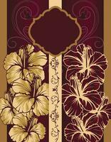 Vintage invitation card with ornate elegant retro abstract floral design vector