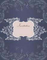 Vintage invitation card with ornate elegant retro abstract floral design vector