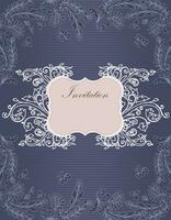 Vintage invitation card with ornate elegant retro abstract floral design vector