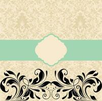 Vintage invitation card with ornate elegant retro abstract floral design vector