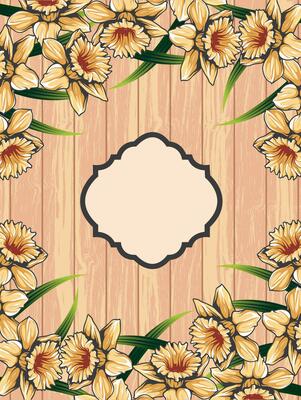 Vintage invitation card with ornate elegant retro abstract floral design
