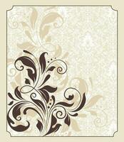 Vintage invitation card with ornate elegant retro abstract floral design vector