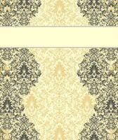 Vintage invitation card with ornate elegant retro abstract floral design vector