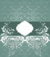 Vintage invitation card with ornate elegant retro abstract floral design vector