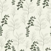 Free vector hand drawn minimal leaf seamless pattern