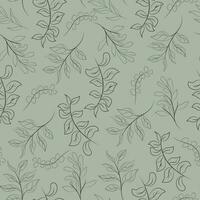 Free vector hand drawn minimal leaf seamless pattern