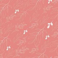 Free vector hand drawn minimal leaf seamless pattern