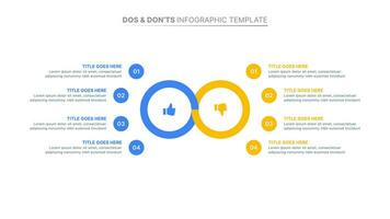 Dos and Donts Comparison Infographic Design Template vector