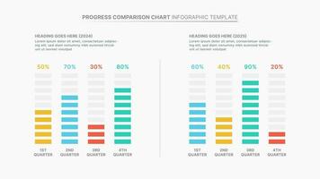 Progress Comparison Chart Infographic Template Design vector