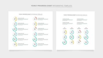 Yearly Progress Chart Infographic Template Design vector