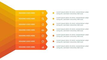 moderno infografía diseño modelo con Siete opciones vector