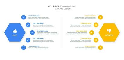 Dos and Donts Comparison Infographic Design Template vector