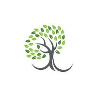 Logos of green Tree leaf ecology vector