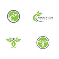 Logos of green Tree leaf ecology vector