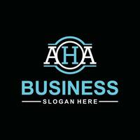 letter AHA linked circle uppercase monogram logo, elegant and Professional icon on black background. vector