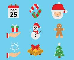 conjunto de Navidad icono en línea estilo para web y móvil teléfono vector