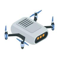 aéreo drones isométrica icono vector