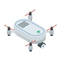 Aerial Drones Isometric Icon vector