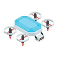 Aerial Drones Isometric Icon vector