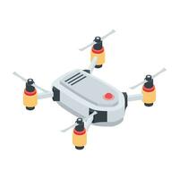 aéreo drones isométrica icono vector