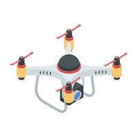 aéreo drones isométrica icono vector