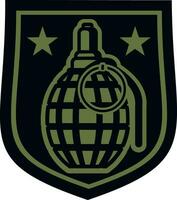 military sign with hand grenade, chevron vector