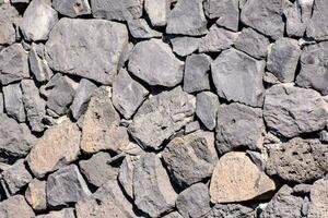 a wall made of rocks photo