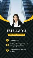 Black and Yellow Simple Business Card Vertical template