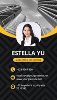 Black and Yellow Simple Business Card Vertical template