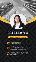 Black and Yellow Simple Business Card Vertical template