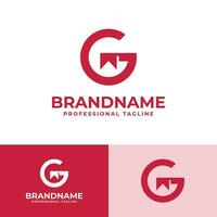 Initial G Bookmark Logo, suitable for business related to Bookmark with G Letter vector