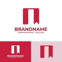 Letter N Bookmark Logo, suitable for business related to Bookmark with N initial vector