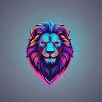 jugador león logo, minimalismo, vector, neón ligero foto