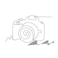 Camera Continuous single line vector art drawing and illustration