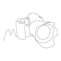 Camera Continuous single line vector art drawing and illustration