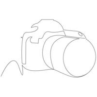 Camera Continuous single line vector art drawing and illustration