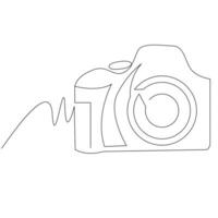 Camera Continuous single line vector art drawing and illustration