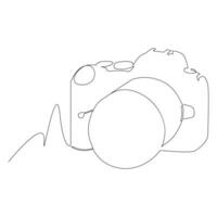 Camera Continuous single line vector art drawing and illustration