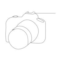 Camera Continuous single line vector art drawing and illustration