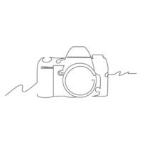 Camera Continuous single line vector art drawing and illustration