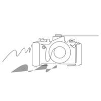 Camera Continuous single line vector art drawing and illustration