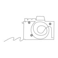 Camera Continuous single line vector art drawing and illustration